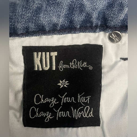 KUT FROM THE KLOTH Distressed Ankle Straight-Leg Jean w/ Pearls & Studs Sz. 4P - Picture 10 of 11